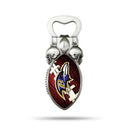 NFL Baltimore Ravens Magnetic Bottle Opener, Stainless Steel, Strong Magnet to Display on Fridge By Rico Industries