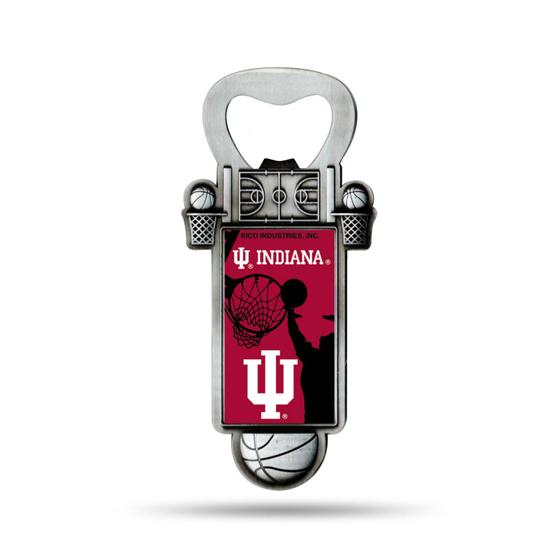 NCAA Indiana Hoosiers Magnetic Bottle Opener, Stainless Steel, Strong Magnet to Display on Fridge By Rico Industries