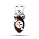 NFL Pittsburgh Steelers Magnetic Bottle Opener, Stainless Steel, Strong Magnet to Display on Fridge By Rico Industries