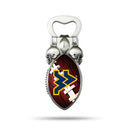 NCAA West Virginia Mountaineers Magnetic Bottle Opener, Stainless Steel, Strong Magnet to Display on Fridge By Rico Industries