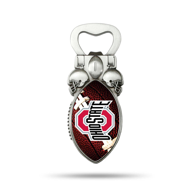 NCAA Ohio State Buckeyes Magnetic Bottle Opener, Stainless Steel, Strong Magnet to Display on Fridge By Rico Industries