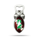 NCAA North Dakota Fighting Hawks Magnetic Bottle Opener, Stainless Steel, Strong Magnet to Display on Fridge By Rico Industries