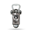 NBA Brooklyn Nets Magnetic Bottle Opener, Stainless Steel, Strong Magnet to Display on Fridge By Rico Industries
