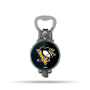 NHL Pittsburgh Penguins Magnetic Bottle Opener, Stainless Steel, Strong Magnet to Display on Fridge By Rico Industries