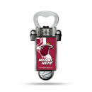 NBA Miami Heat Magnetic Bottle Opener, Stainless Steel, Strong Magnet to Display on Fridge By Rico Industries