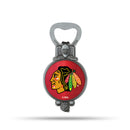 NHL Chicago Blackhawks Magnetic Bottle Opener, Stainless Steel, Strong Magnet to Display on Fridge By Rico Industries