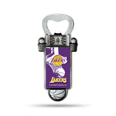 NBA Los Angeles Lakers Magnetic Bottle Opener, Stainless Steel, Strong Magnet to Display on Fridge By Rico Industries