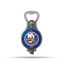 NHL New York Islanders Magnetic Bottle Opener, Stainless Steel, Strong Magnet to Display on Fridge By Rico Industries