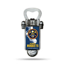 NBA Denver Nuggets Magnetic Bottle Opener, Stainless Steel, Strong Magnet to Display on Fridge By Rico Industries