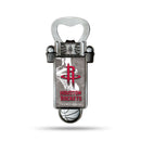 NBA Houston Rockets Magnetic Bottle Opener, Stainless Steel, Strong Magnet to Display on Fridge By Rico Industries