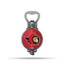 NHL Ottawa Senators Magnetic Bottle Opener, Stainless Steel, Strong Magnet to Display on Fridge By Rico Industries