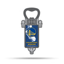 NBA Golden State Warriors Magnetic Bottle Opener, Stainless Steel, Strong Magnet to Display on Fridge By Rico Industries