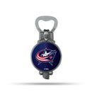 NHL Columbus Blue Jackets Magnetic Bottle Opener, Stainless Steel, Strong Magnet to Display on Fridge By Rico Industries