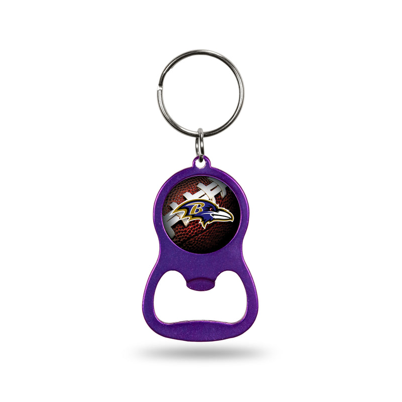 NFL Baltimore Ravens Metal Keychain - Beverage Bottle Opener With Key Ring - Pocket Size By Rico Industries