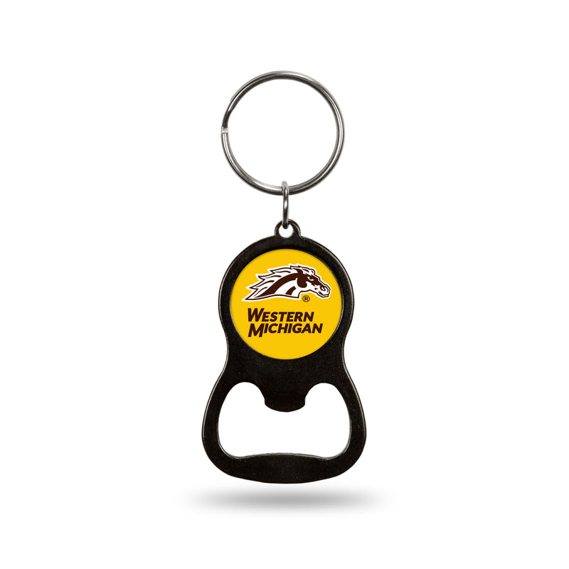 Western Michigan Broncos Colored Bottle Opener Keychain - Black