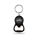 New York Jets Carbon Fiber Design Colored Bottle Opener Keychain - Black
