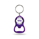 NCAA TCU Horned Frogs Metal Keychain - Beverage Bottle Opener With Key Ring - Pocket Size By Rico Industries
