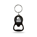 Cleveland Browns Carbon Fiber Design Colored Bottle Opener Keychain - Black