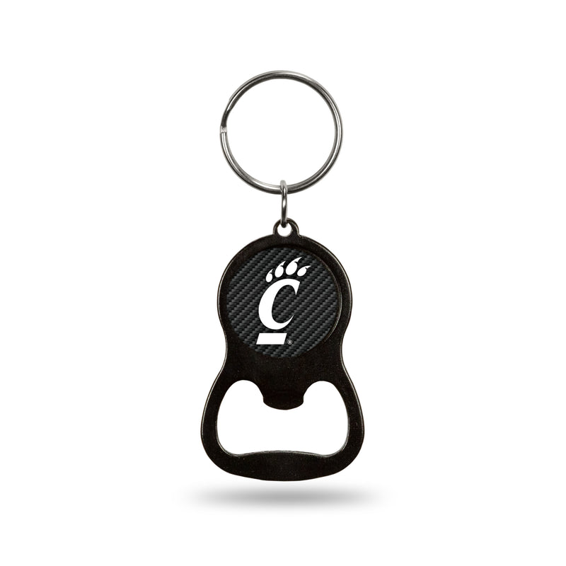 Cincinnati Bearcats Carbon Fiber Design Colored Bottle Opener Keychain (Black)