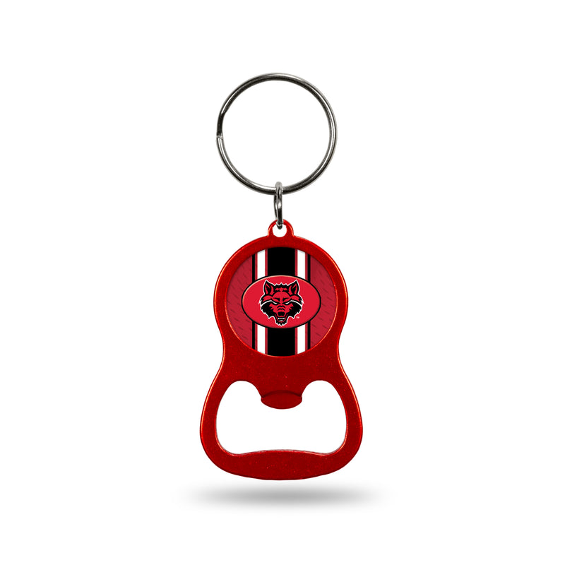 NCAA Arkansas State Red Wolves Metal Keychain - Beverage Bottle Opener With Key Ring - Pocket Size By Rico Industries