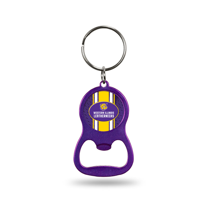 Western Illinois Colored Bottle Opener Keychain