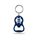 NCAA Wisconsin-Stout Blue Devils Metal Keychain - Beverage Bottle Opener With Key Ring - Pocket Size By Rico Industries
