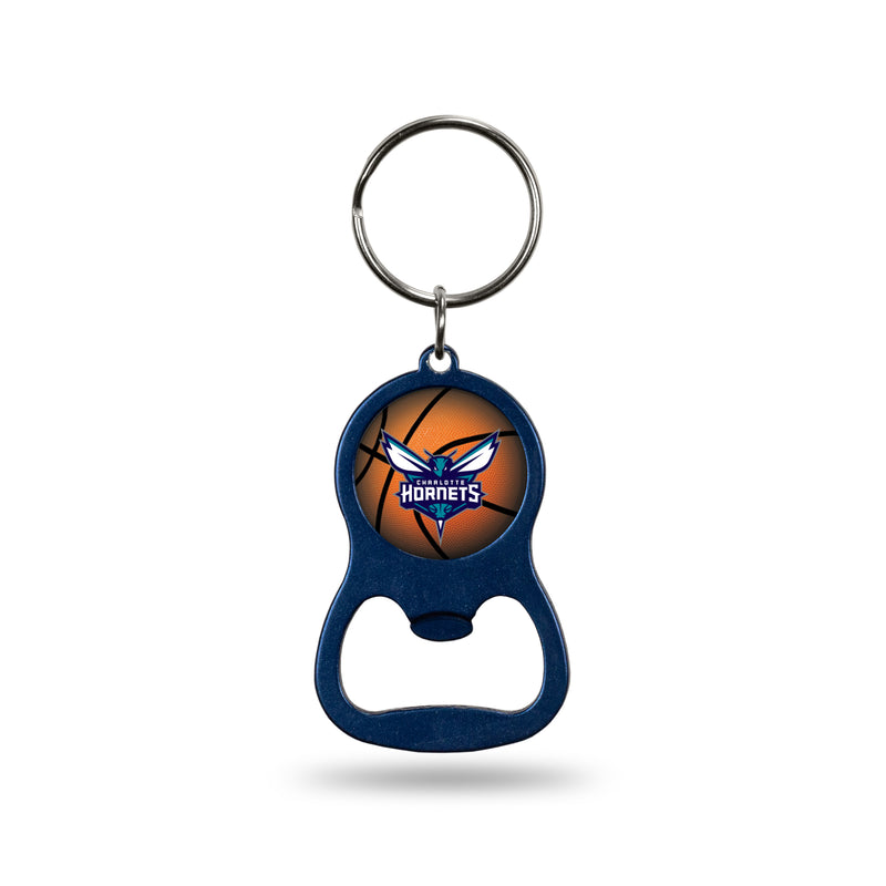 NBA Charlotte Hornets Metal Keychain - Beverage Bottle Opener With Key Ring - Pocket Size By Rico Industries