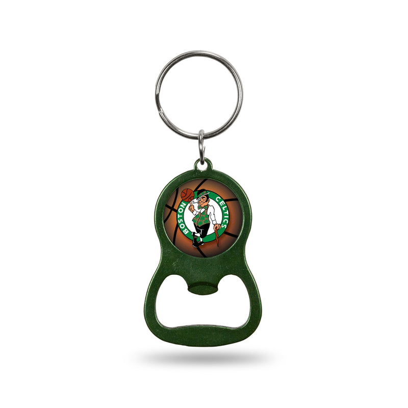 NBA Boston Celtics Metal Keychain - Beverage Bottle Opener With Key Ring - Pocket Size By Rico Industries