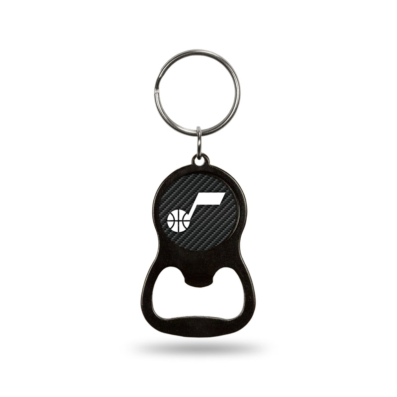 Jazz Carbon Fiber Design Colored Bottle Opener Keychain (Black)