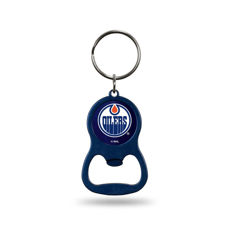 Oilers Colored Bottle Opener Keychain - Navy