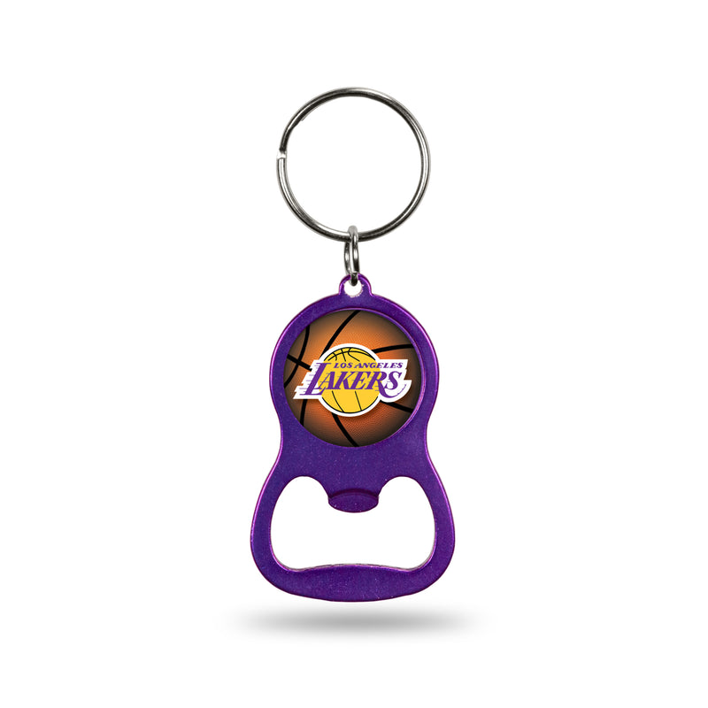 NBA Los Angeles Lakers Metal Keychain - Beverage Bottle Opener With Key Ring - Pocket Size By Rico Industries