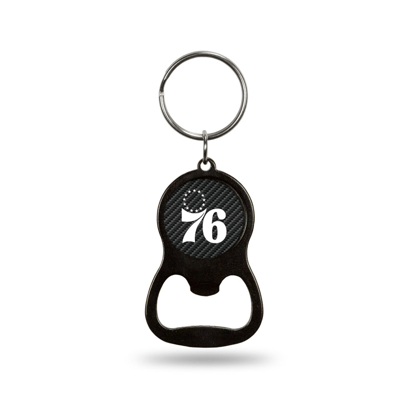 NBA Philadelphia 76ers Metal Keychain - Beverage Bottle Opener With Key Ring - Pocket Size By Rico Industries
