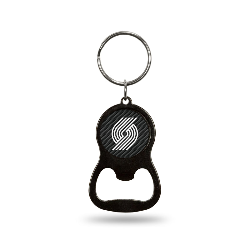 NBA Portland Trail Blazers Metal Keychain - Beverage Bottle Opener With Key Ring - Pocket Size By Rico Industries