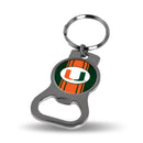 NCAA Miami Hurricanes Metal Keychain - Beverage Bottle Opener With Key Ring - Pocket Size By Rico Industries