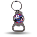Denny Hamlin No. 11  Silver Bottle Opener Keychain