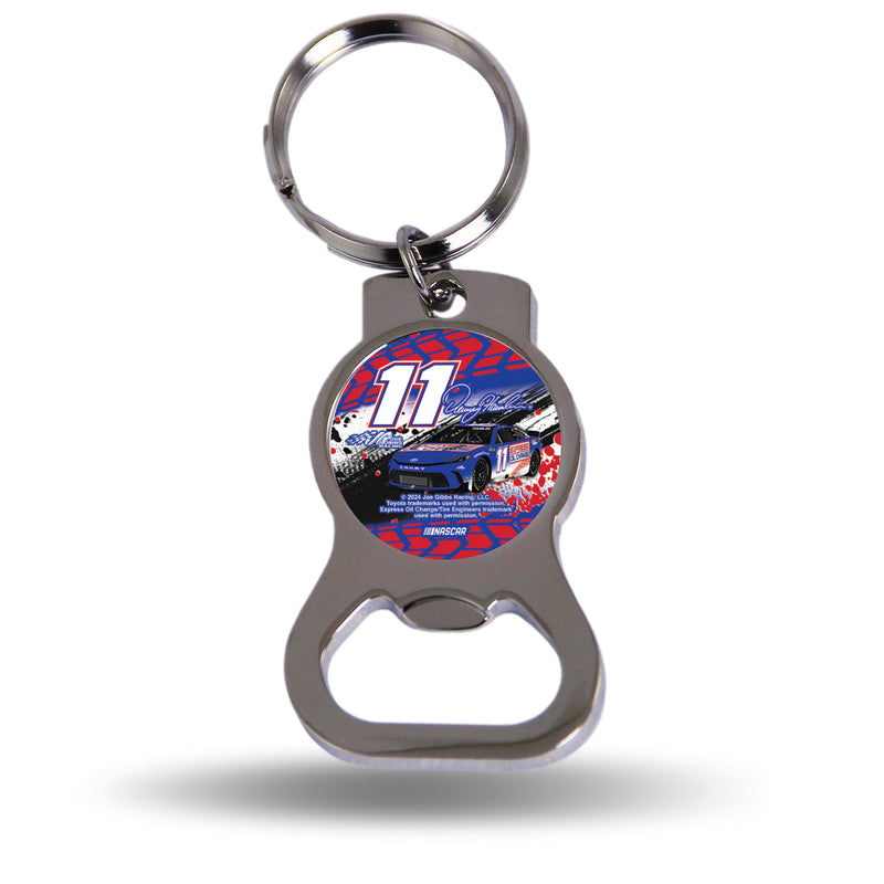 Denny Hamlin No. 11  Silver Bottle Opener Keychain