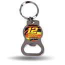 Ryan Blaney No. 12 Silver Bottle Opener Keychain