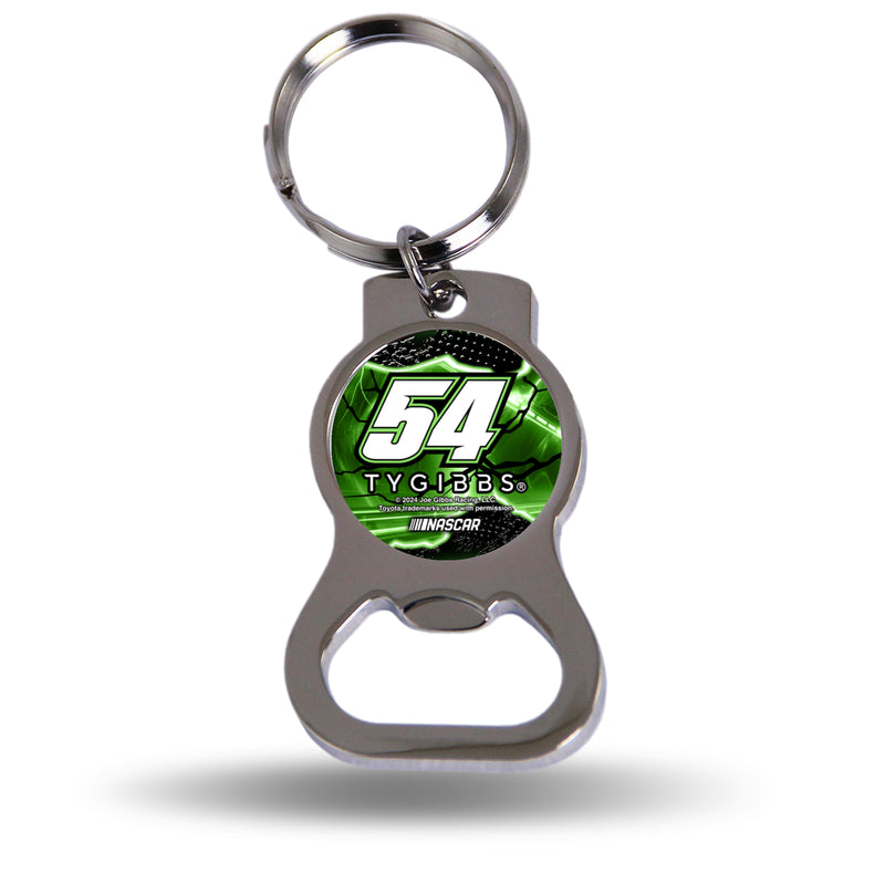 Ty Gibbs No. 54 Silver Bottle Opener Keychain