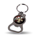 NFL New Orleans Saints Metal Keychain - Beverage Bottle Opener With Key Ring - Pocket Size By Rico Industries