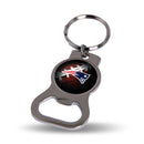 NFL New England Patriots Metal Keychain - Beverage Bottle Opener With Key Ring - Pocket Size By Rico Industries