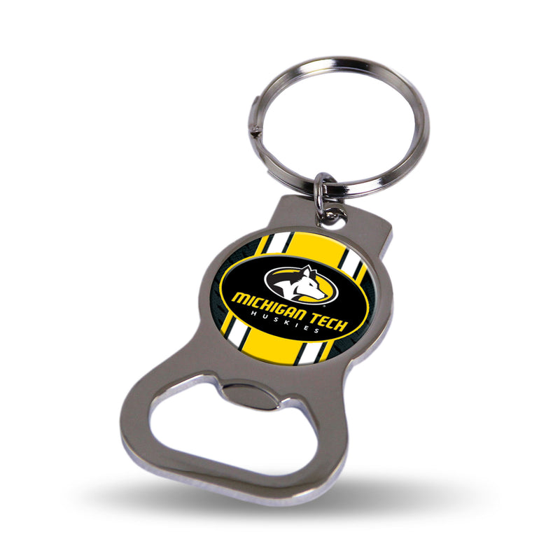 NCAA Michigan Tech Huskies Metal Keychain - Beverage Bottle Opener With Key Ring - Pocket Size By Rico Industries