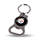 NFL Pittsburgh Steelers Metal Keychain - Beverage Bottle Opener With Key Ring - Pocket Size By Rico Industries