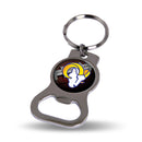 NFL Los Angeles Rams Metal Keychain - Beverage Bottle Opener With Key Ring - Pocket Size By Rico Industries