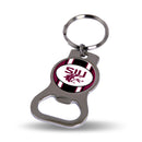 NCAA Southern Illinois Salukis Metal Keychain - Beverage Bottle Opener With Key Ring - Pocket Size By Rico Industries