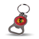 NHL Chicago Blackhawks Metal Keychain - Beverage Bottle Opener With Key Ring - Pocket Size By Rico Industries