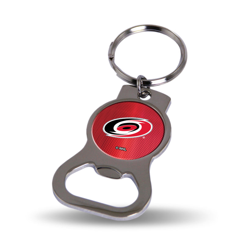 NHL Carolina Hurricanes Metal Keychain - Beverage Bottle Opener With Key Ring - Pocket Size By Rico Industries