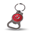 NHL New Jersey Devils Metal Keychain - Beverage Bottle Opener With Key Ring - Pocket Size By Rico Industries
