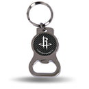 NBA Houston Rockets Metal Keychain - Beverage Bottle Opener With Key Ring - Pocket Size By Rico Industries