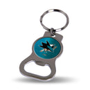 NHL San Jose Sharks Metal Keychain - Beverage Bottle Opener With Key Ring - Pocket Size By Rico Industries