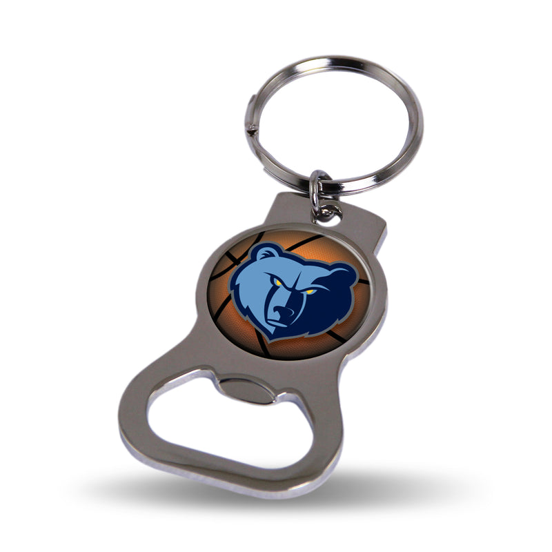 NBA Memphis Grizzlies Metal Keychain - Beverage Bottle Opener With Key Ring - Pocket Size By Rico Industries